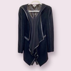 Valentina Shah Jacket Hood Wool Cashmere Leather Chiffon Unique Goth Rare Medium